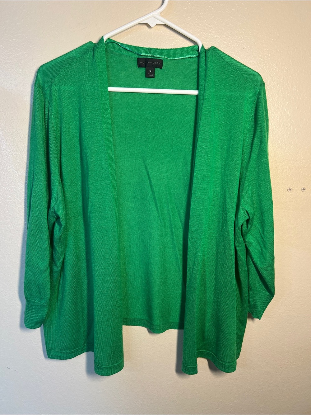 Worthington Bright Emerald Open-Front Cardigan
